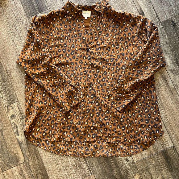 Sezane Max Shirt Leo print size 42 XL - Picture 2 of 5